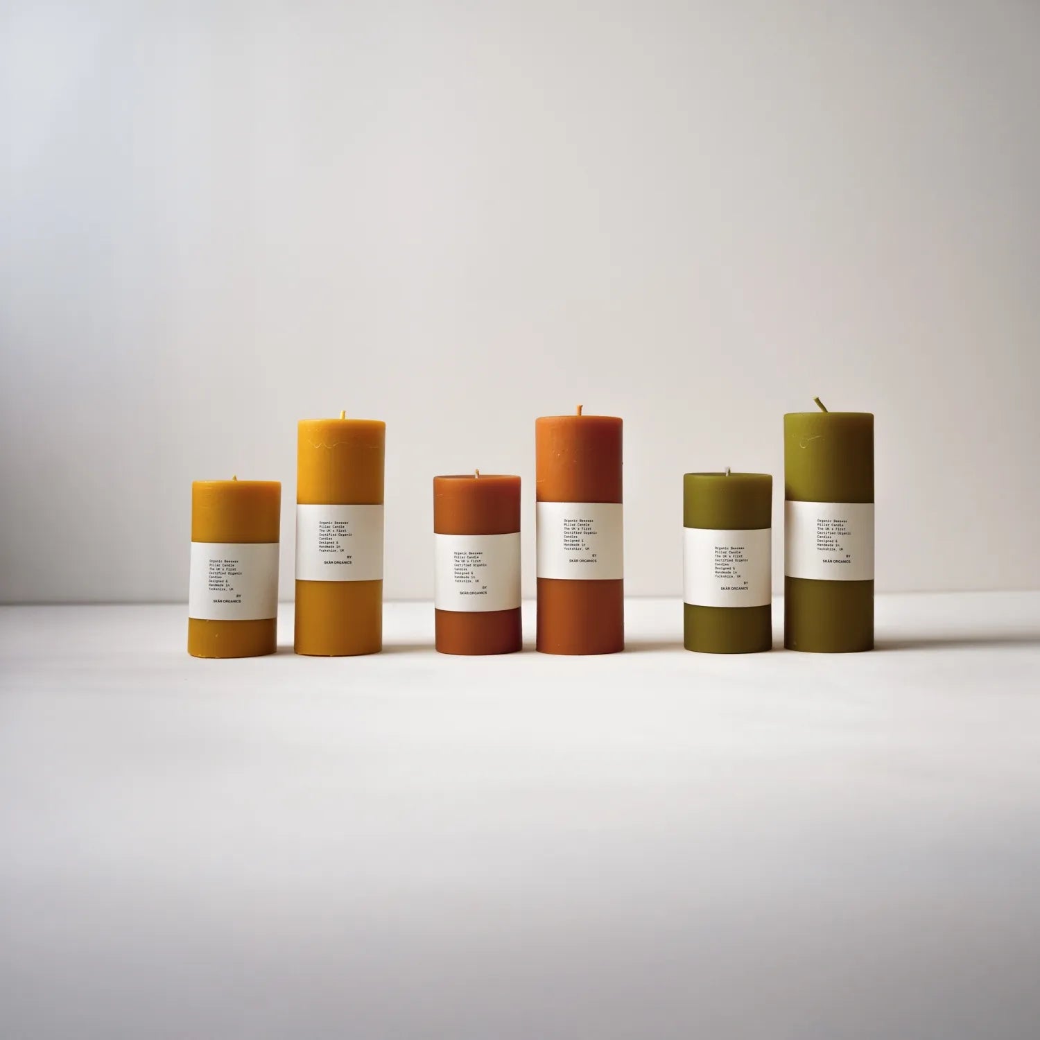 Organic Beeswax Pillar Candles