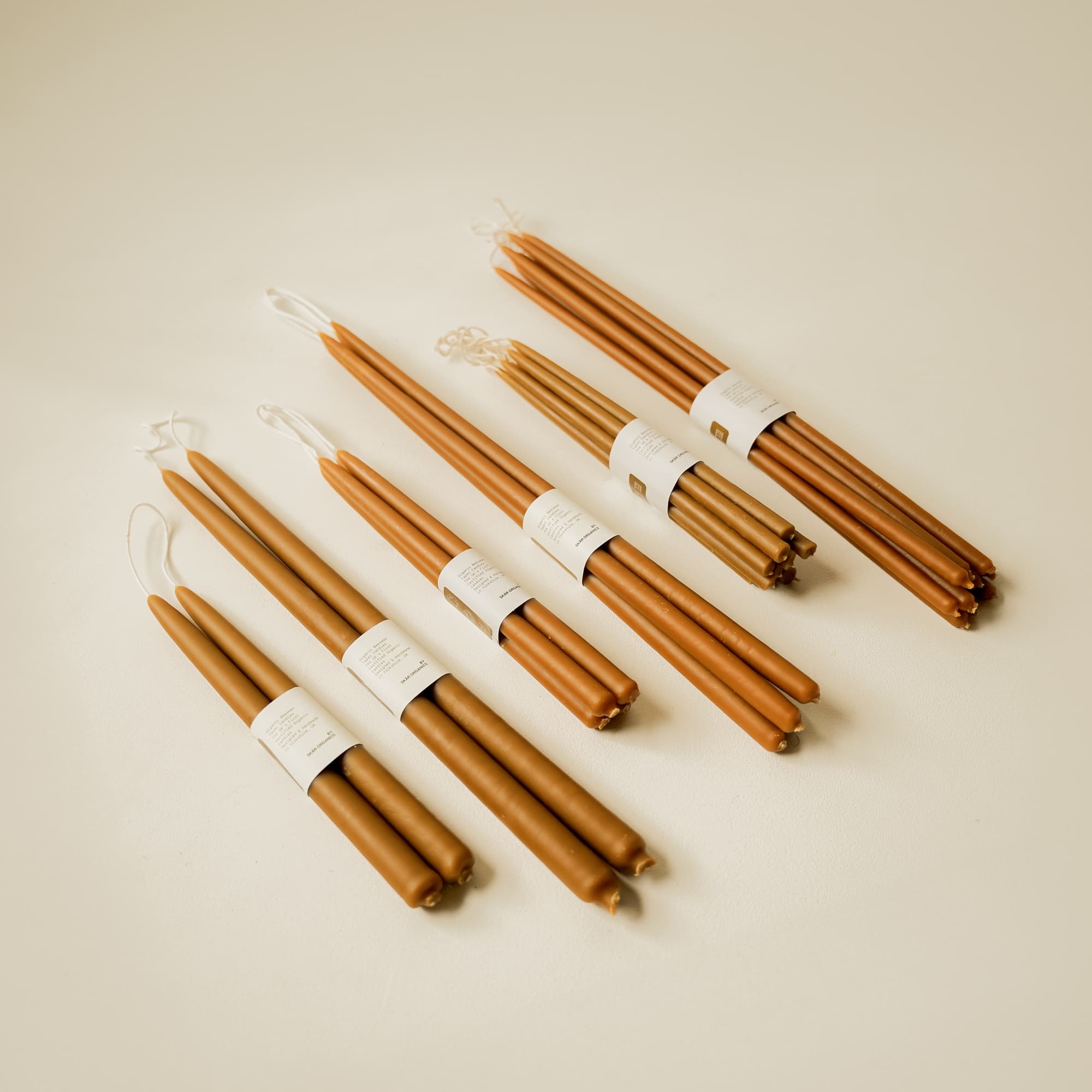 Organic Beeswax Dinner Candles (Paprika)