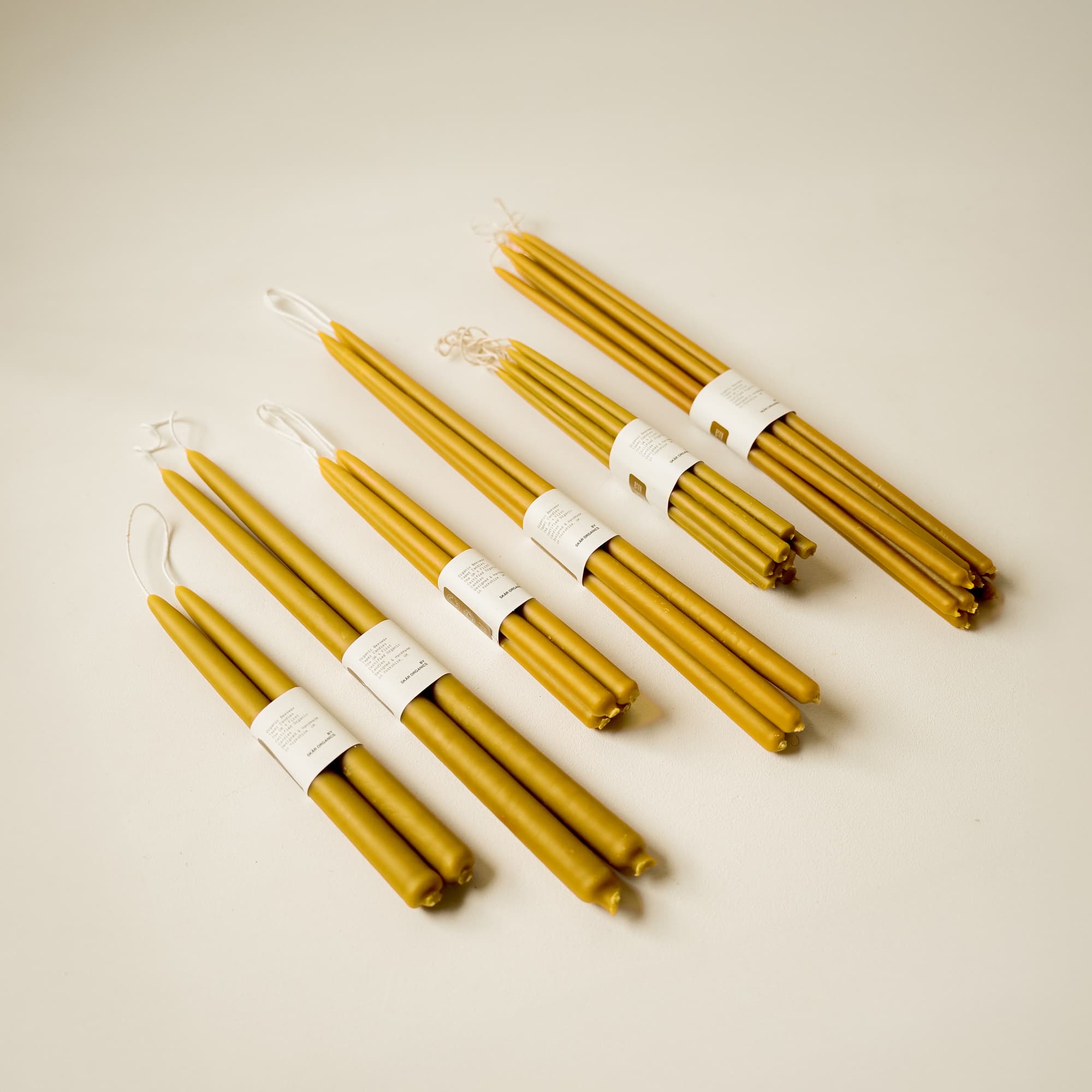 Organic Beeswax Dinner Candles (Natural)