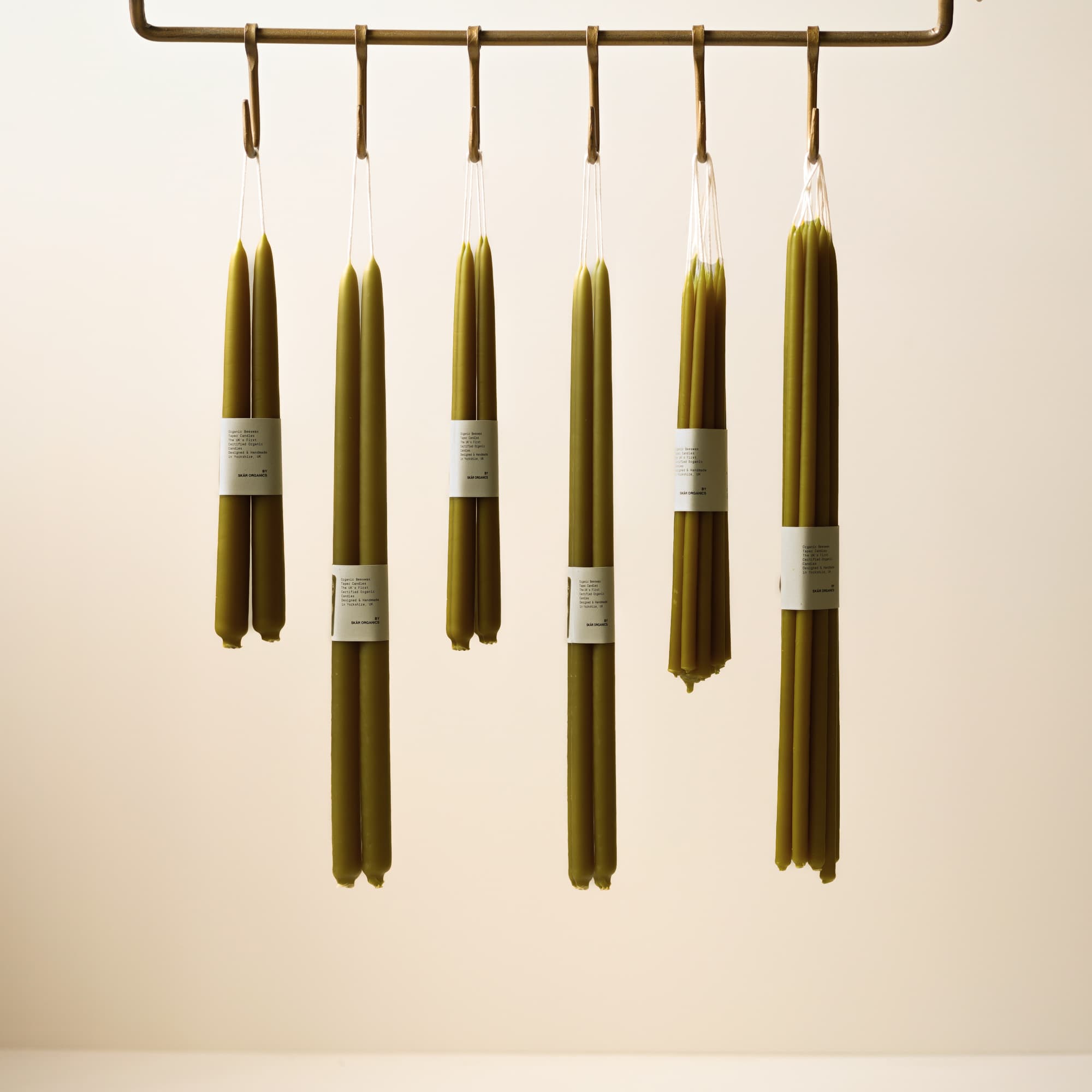 Organic Beeswax Dinner Candles (Green Tea)